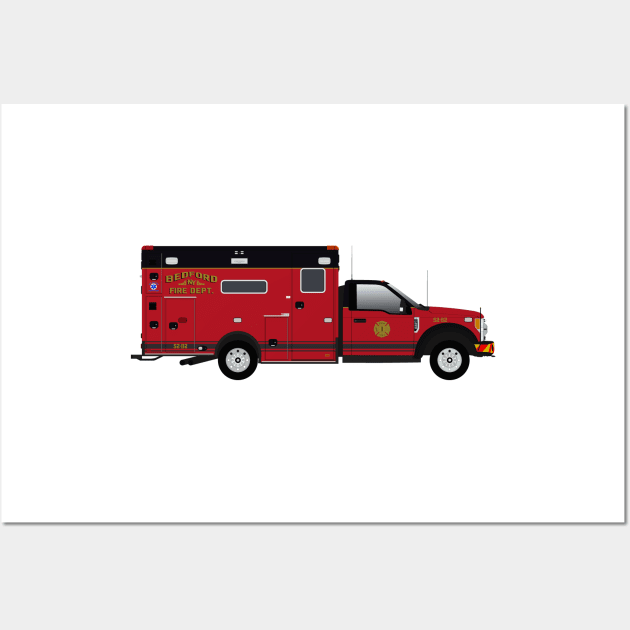 Bedford Fire Dept. Ambulance Wall Art by BassFishin